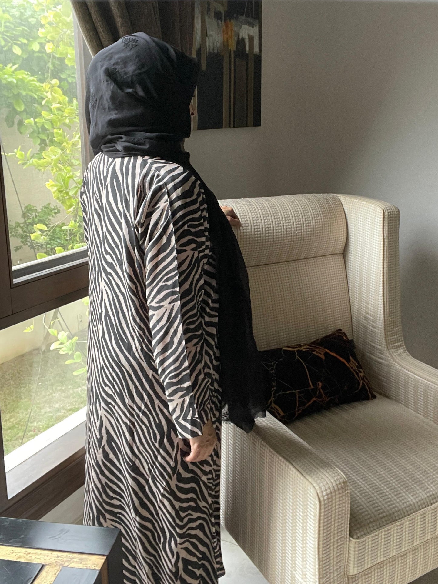 Silken Stripes Abaya