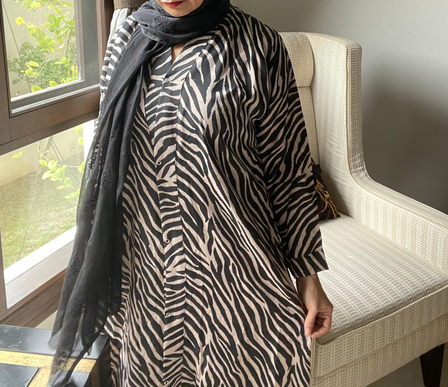 Silken Stripes Abaya