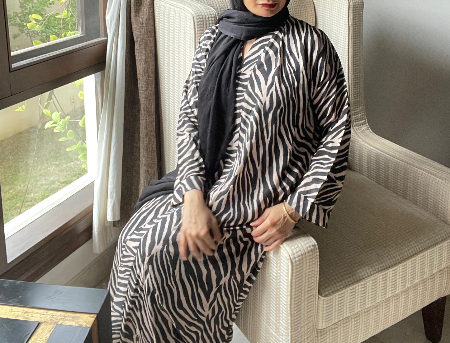 Silken Stripes Abaya